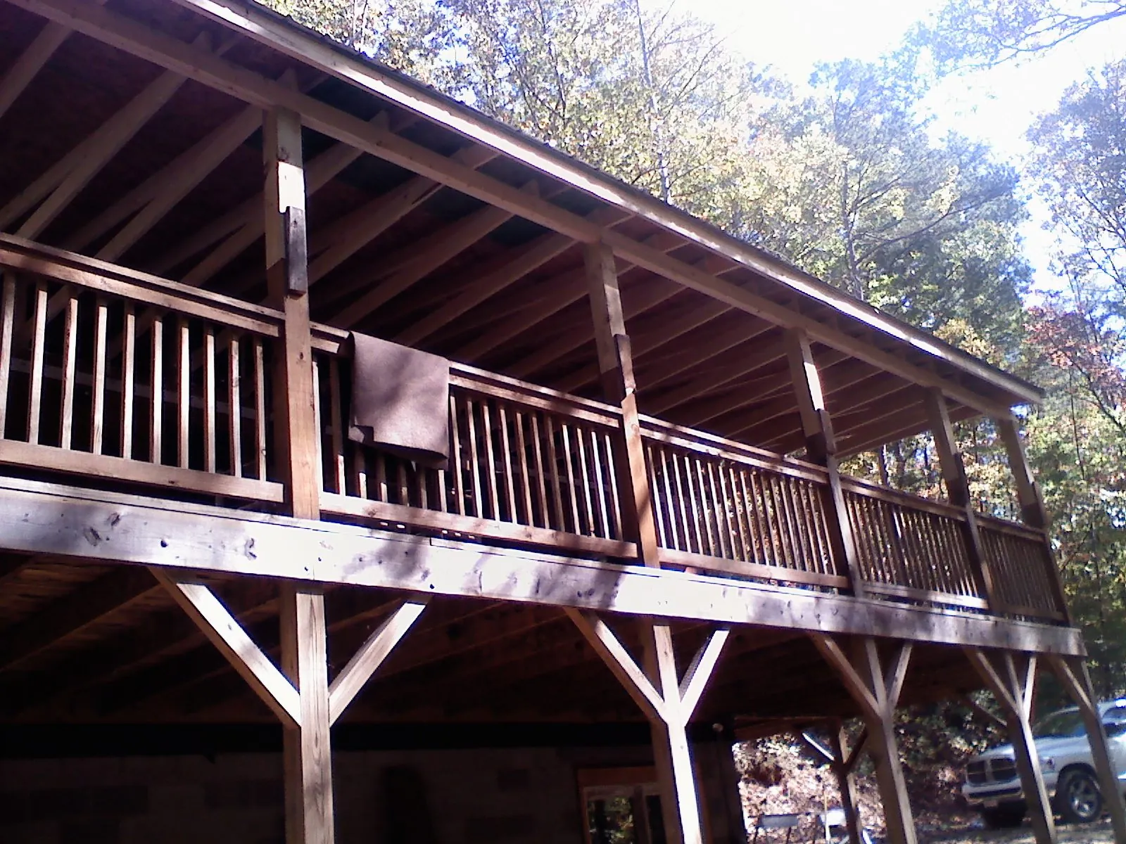 Timber framing under a new elevated porch and deck — Roof Leak Repair in Pawhuska by Roofing Brothers